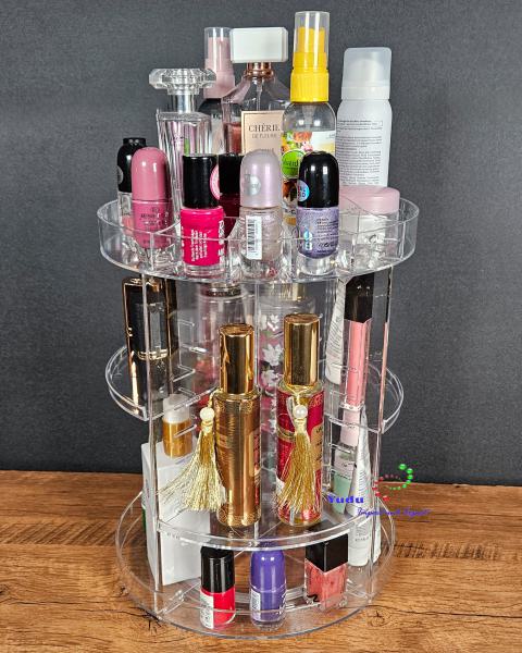 Acryl MakeUp Kosmetik Aufbewahrung Organizer Ständer 360° drehbarer platzsparend Glatte Oberfläche
